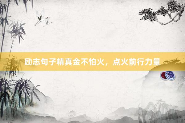 励志句子精真金不怕火，点火前行力量